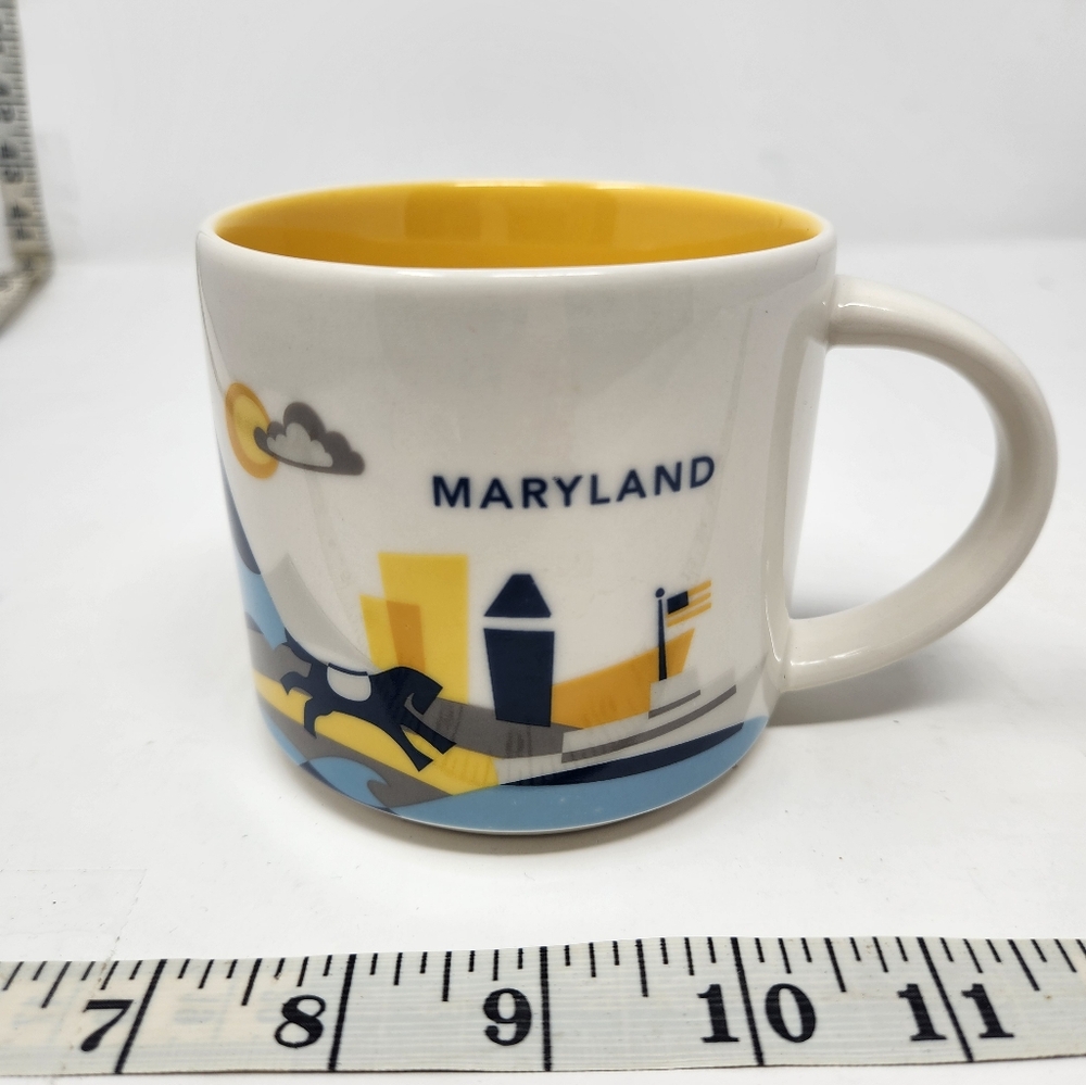 Maryland Souvenir Mug with Yellow Interior